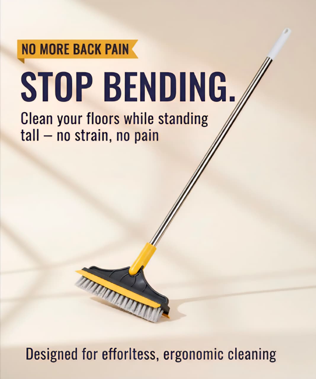 Floor Brush- 2 In 1 Long Handle Wiper Floor Brush